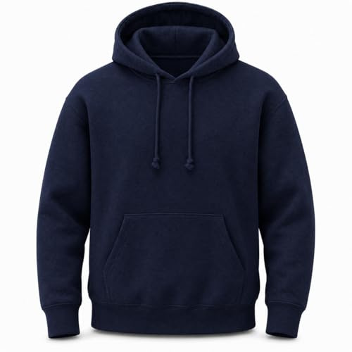 Mellor Design Unisex Pullover Hoodie – Classic Fit Hooded Sweatshirt for Men & Women – Casual Plain Hooded Top, Navy, XXL