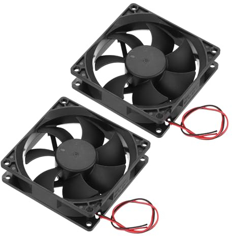 sourcing map Lot de 2 ventilateurs de refroidissement sans balais CC 24 V CC 0,6 A 90 x 90 x 25 mm 2 broches 2 fils haute vitesse silencieux pour imprimante 3D, boîtier d'ordinateur, équipement vidéo