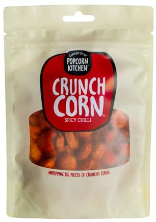 Crunch Corn Sharing Bags, Peruvian Giant Corn, Vegan, Gluten Free, 100g, 6-Pack (Spicy Chilli)