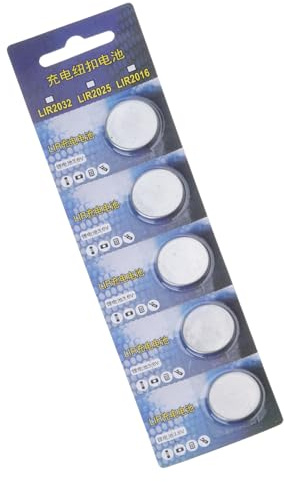 Obotsnoi 5pcs LIR2032 Batteries Rechargeable 3.6V Button Cell Battery Compatible for Keyless Remotes Entry Systems Rechargeable Coin Cell Battery