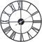 Klass Home 60cm Large Wall Clock Silent Metal Black Wall Clock Living Room Clock Outdoor Clocks for the Garden Wall Large Big Wall Clock Skeleton Large Kitchen Clock for Garden Bedroom Home Decor