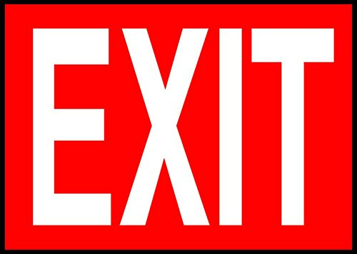 Exit (roter Hintergrund) Emergency Exit OSHA/ANSI Vinyl-Aufkleber, 20,3 cm