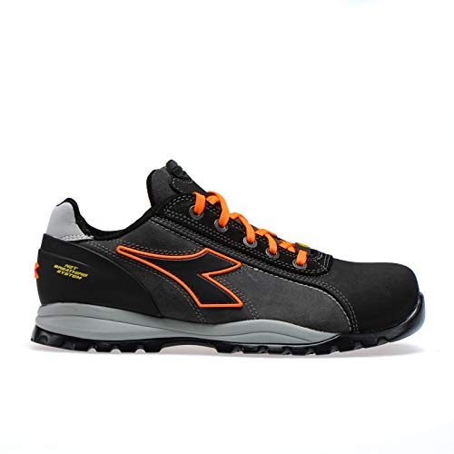 Diadora 701.173528 Glove NET Low PRO S3 HRO SRA ESD, Glove Net line, GRIS Asphalte/ORANGE Fluo, 47