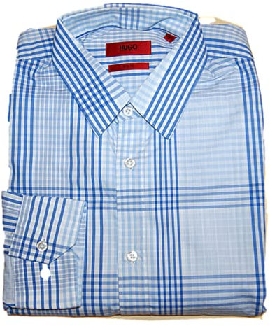 Hugo Slim-Fit Karo Hemd Elisha aus Baumwolle blau 972 (XL)