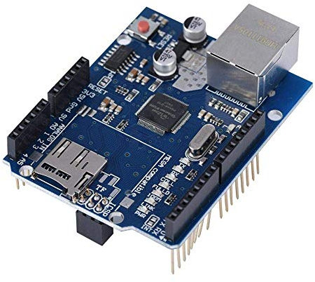 Socobeta Placa de expansión Multifuncional Portátil, fácil de Usar, W5100 Ethernet LAN Shield Module, Plastic Ethernet Shield Compatible con la Placa Base