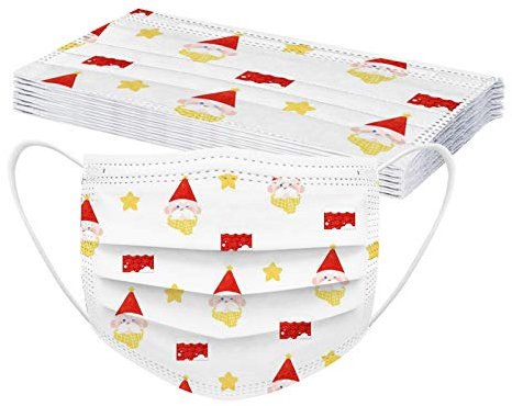 Herren Damen Bandanas Einweg 3-lagig Atmungsaktiv Erwachsene Outdoor Accessory mit Weihnachten Motiv Halstuch Lustige Multifunktionstuch A++