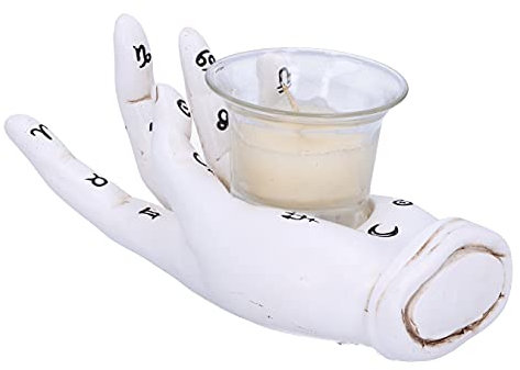 Nemesis Now Palmist's Prediction Kerzenhalter, 18,3 cm, Weiß