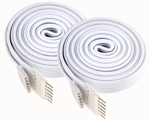 Litcessory Extension Cable Compatible with Nanoleaf Essentials Lightstrips (3.3ft, 2 Pack, White)