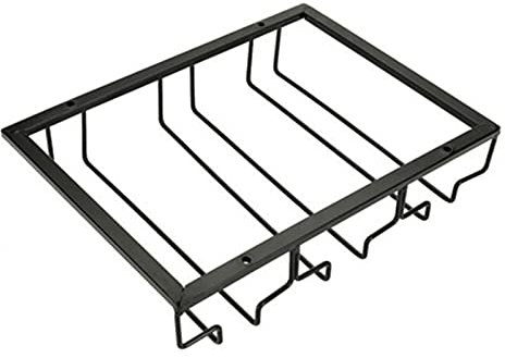 Weinglashalter Gläserhalter Gläserschiene Weinglashalterung Hangers Champagner Weinglas Rack - Eisen Stielgläser Halter Unter Schrank, 3 Schienen Weinglashalterung für Bar Küche Zuhause Cafe (A)