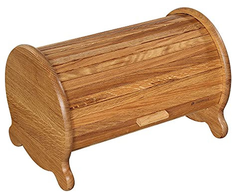 Zassenhaus Brotkasten Cottage, Brotkorb mit Rolldeckel, Eiche 40 x 26 x 26 cm, 065077, Braun