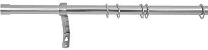SN Deco Vorhangstange Fixmaß Kappe 1-läufig nickel satiniert 16 mm, inkl. Zubehör (200 cm)
