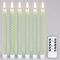 Eldnacele LED Stabkerzen mit Timerfunktion flackernde Flamme, Spiralkerzen gedrehte Stabkerzen dekorative Haushaltkerzen Tropffrei Grün Ø 2 x 25 cm aus Stearin für Restaurants, Hochzeiten und Partys