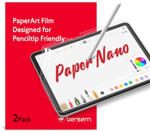 BERSEM 2 Piezas Protector Pantalla de Papel para iPad 10ª Generación 2022 Modelo, 10,9 pulgadas, Película PET Mate, Antirreflejos, Escribe como Papel