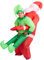 THE TWIDDLERS Weihnachtsmann-Huckepack-Kostüm, Aufblasbarer Weihnachsmann trägt Elf, Lustige Weihnachtskleidung mit Ventilator für Erwachsene bis 2 Meter