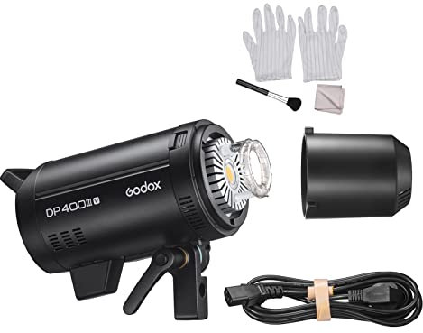 Godox DP400III-V Verbessertes Studioblitzlicht 400 Ws GN87 5600 ± 200 K Fotografieblitze 1/2000-1/800s Blitzdauer Eingebautes drahtloses 2.4G X-System Bowens-Halterung Blitzbeleuchtung