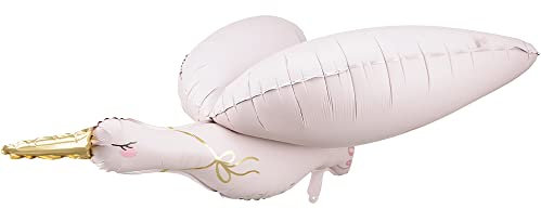 Folienballon Storch in Hellrosa 100x43cm