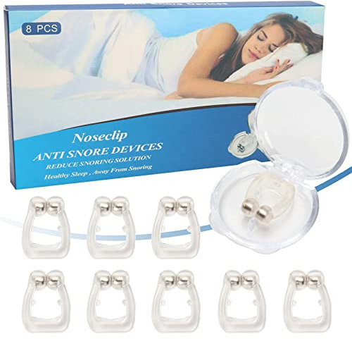 FANGCCC Schnarchstopper, 8 Stück Premium Anti Schnarch Set Magnetischen Schnarchen Stopper Silikon Schnarchen Verhindern Nasenclip für Besser Atmen und Schlaf