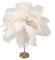 Feder-Tischlampe, 3-farbig, Dimmbar, Touch-Steuerung, Moderne Straußenfederlampe mit USB-Stecker, Elegante Dekorative Nachttischlampe für Schlafzimmer, Wohnzimmer, Hochzeit (Weiss)