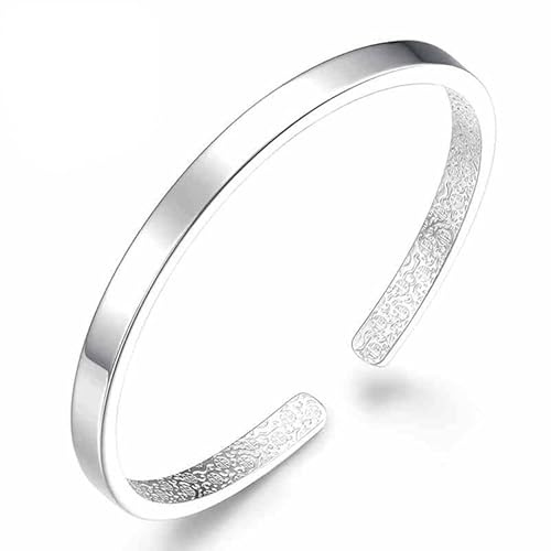 XINGNIAO Bracciale aperto in argento 925 moda liscio bracciale lucido style23