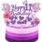 SNOWZAN Happy 11th Birthday Tortendeko Purpur Rosa 11 Jahre Mädchen Jungen Kuchendeko 11.geburtstag Cake Topper Tortendeko 11 Geburtstag Mädchen Tortendeko Stern Herz Für 11. Geburtstag Kuchen Deko