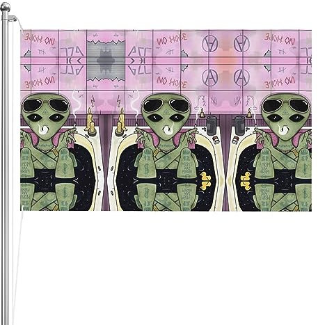 Vielseitige, doppelseitige 12,7 x 20,3 cm große Outdoor-Flaggen, patriotisch und schrullig, perfekt für Büro und Zuhause, Alien Smoke