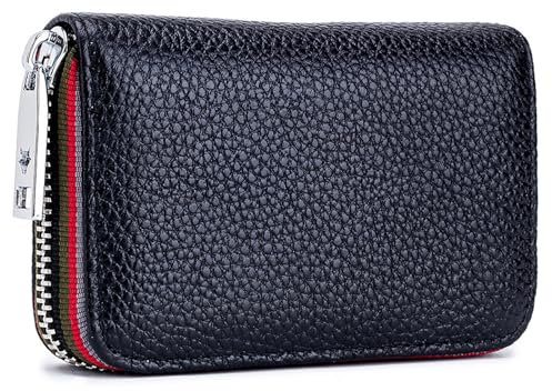 SENDEFN Geldbörse Damen, Portemonnaie mit Reißverschluss und viele Fächer, Geldbeutel Leder, RFID-Schutz Kartenhalter mit vielen Fächern, klein und im Kurzformat Brieftasche Für Frauen