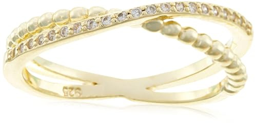 Beneto Ring Gold plattiert Double Ring with Silver AGG196 - Schaltung: 58 mm sBE0450-58 Marke, Estándar, Nicht-Edelmetall, Kein Edelstein