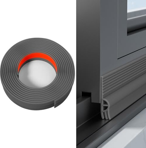 Veki Dichtungsband Selbstklebend für Fenster, Fensterdichtung Dichtungsband Wasserdicht, Abdichtung Fenster Zugluft, Fenster Zugluftstopper für Anti Kälte-Wind, Lärm und Kollision (Grau, 2m)