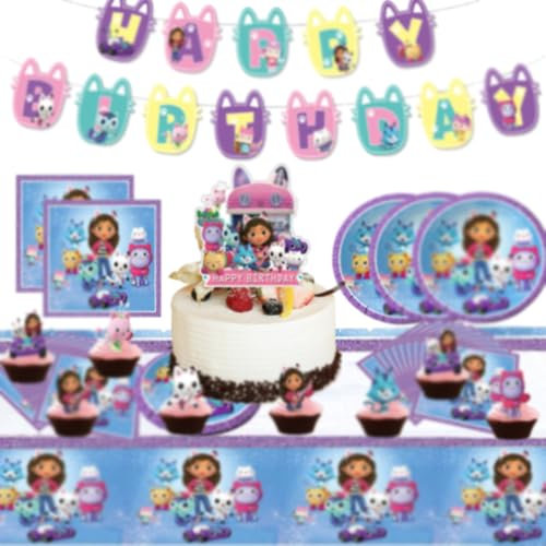 wulakesihai Décoration d'anniversaire, vaisselle de fête, set de vaisselle d'anniversaire, décoration d'anniversaire pour enfants, kit d'accessoires de fête d'anniversaire…