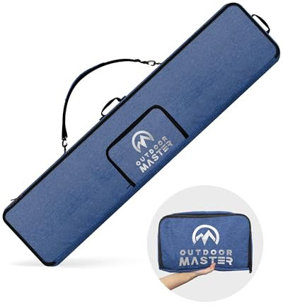 OutdoorMaster Snowboardtasche – 900D Wasserabweisende Snowboard-Reisetasche mit Schultergurt, faltbares Aufbewahrungsdesign – Blau, M