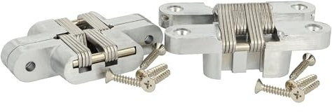 SOTECH 1 Paar Einfrässcharnier VICI 95 x 19 mm Öffnungswinkel 180° Türscharnier mit Bandarm aus Edelstahl, Einlassscharnier zum Schrauben für Möbeltüre, Truhen, Klapptische