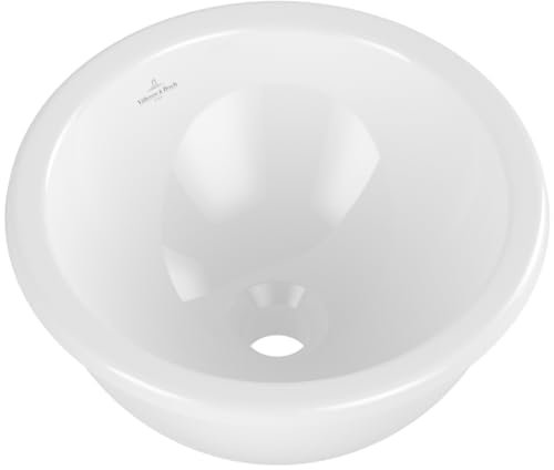 Vasque 39 x 39 ronde à poser VILLEROY ET BOCH Loop & Friends TitanCeram blanche avec trop plein