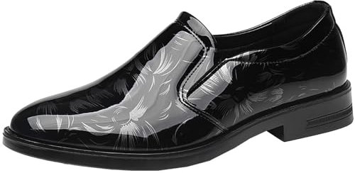 Anzugschuhe Herren Oxford-Abendschuhe Lederschuhe Lack Halbschuhe Herren-Schuhe mit schlichtem Muster Businessschuhe Leder Mit Absatz lach Kleid-Schuhe Elegant Oxford Schuhe Weich Anzugschuhe