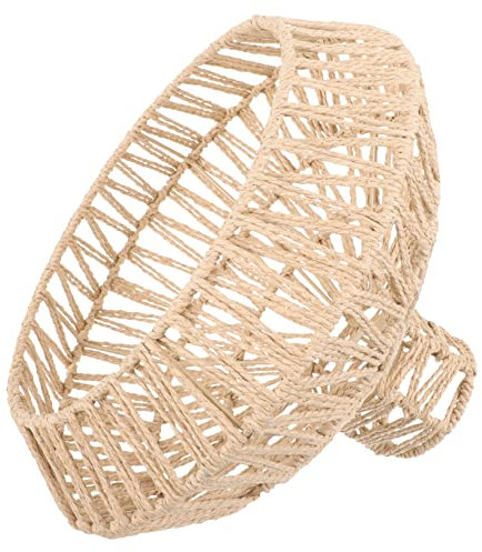 KONTONTY Pantalla De Retro De Ratan Para Lámparas De Techo y Pared Pantalla De Lámpara De Papel Trenzado Decoración Vintage Para Comedores y Salones