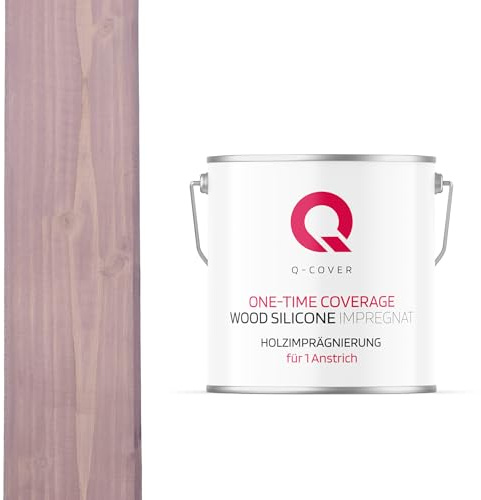 Q-COVER Holzimprägnierung Für 1 Anstrich | Puderrosa | 5 L | Holzschutz | 2 In 1 | Grundierung Mit Schutz | Farbimprägnierung | Imprägniermittel | Innen & Außen