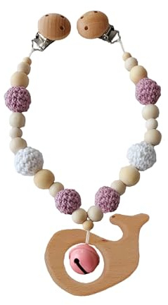 Kinderwagenkette Holz (Lila, Weiß, Wal)