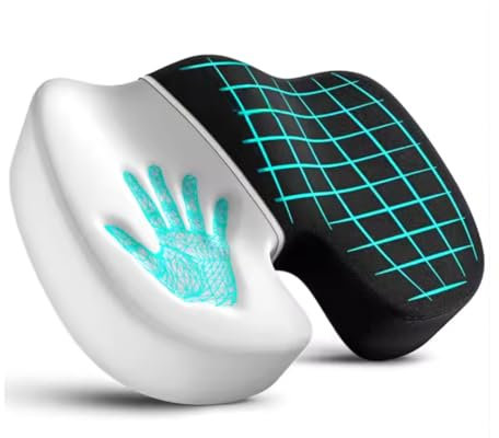 Maison Marbella, Cojín Coxis Ortopédico, Cojin Ergonomico Memoria Portátil, Cojín Viscoelástico, Cojín Coxis Silla de Oficina, Sillas Gaming, Coche, Negro Terciopelo.