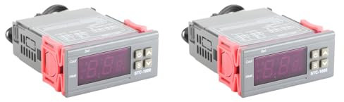 2PCS Controlador de Temperatura Digital Termostato de Calefacción de Enfriamiento Sensor STC-1000 Carcasa de ABS Alarma Visual Audible -50~110 ℃ Rango