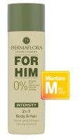 Dermaflora For Him Intensity Men Shampoo & Shower Gel – 2-in-1 Moisturising Body Wash & Hair Cleanser for Men | Refreshing Aloe Vera Formula, Long-Lasting Scent – 200ml