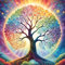 QINRUBB DIY Arbre de Vie Peinture Diamant Painting Kit, 5D Arbre arc-en-ciel Art du Diamant Complet Kits, Fantaisie Diamond Art Kits Point de Croix Painting pour Adultes Débutants Maison Décor 30X30cm