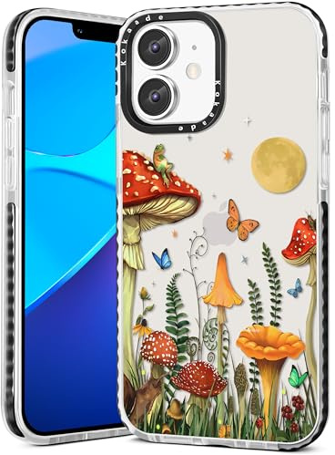 Kokaade for iPhone 12 Case for Women Girls - Cute Kawaii Mushroom Butterfly Design Fashion Phone Cover Girly TPU Funda for iPhone 12