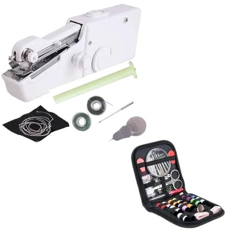 MZZYG Riparazione Rapida Vestiti Fai-da-Te Cucito Macchina da Cucire A Mano Mini Macchina da Cucire A Mano Cucito Elettrico Portatile Pratico E Sicuro(White D)