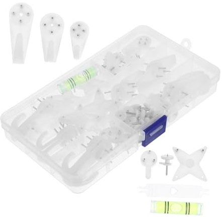 FOYTOKI Concrete Hooks for Block Walls White Non-Trace Picture Hooks 44-Piece Kit Easy Install No Trace on Your Walls
