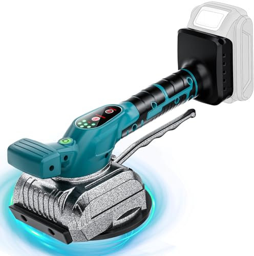 Nananuu Livellatrice a vibrazione per piastrelle per Makita 18 V batteria (batteria non inclusa) vibratore per piastrelle con 5 velocità regolabili, grande ventosa e display digitale, capacità di