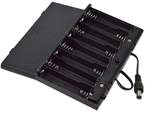 Suammiitstrieadea 12V AA Battery Box DIY Battery Holder Battery Packs Case Power Bank Wired ON/Off Switch with Cover