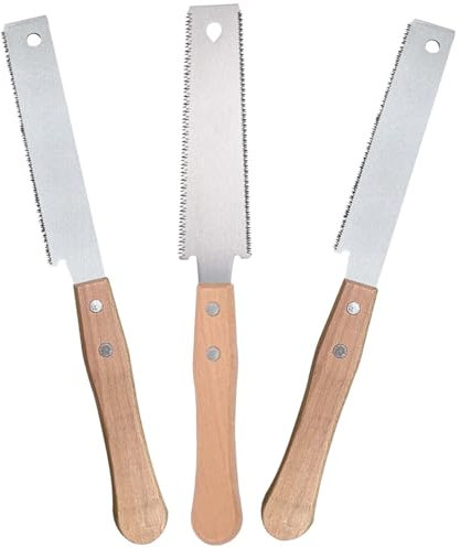 3er-Set Japansäge Handsäge 300mm, Zweischneidig Zugsäge Holz Feinsäge Japanische Säge Karbonstahl Feine Säge Holz Japansägen Dictum Zugsäge für Querschnitt Längsschnitt