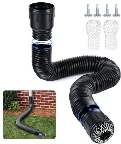 Prolunga flessibile per grondaie, tubo di scarico rotondo flessibile per tubi di scarico 80/100 mm, prolunga tubo di scarico da 47 a 150 cm