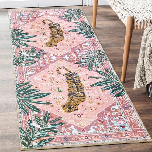 Aldopein Orientalischer tropischer Küchenläufer, waschbar, dünn, schmutzabweisend, Boho, Badezimmerläufer, Teppich für Flur, Eingangsbereich, Schlafzimmer, Wäsche, Vintage, abstrakt, Hippie