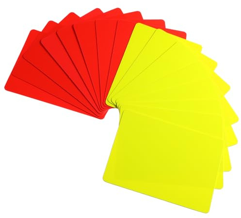 Tyqour 16 Stück Fußball-Schiedsrichter-Karte PVC Gelbe und Rote Karte Fußball Schiedsrichter Karten Rot und Gelb Karte des Fußballs Schiedsrichter-Tool für Fußballspiele für den Wettbewerb