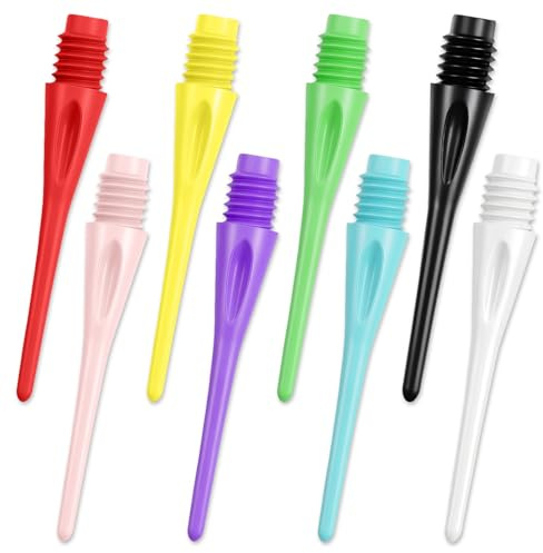 flintronic Dartspitzen Kunststoff, Ersatzspitzen für Softdart-Dartpfeile, 2BA-Gewinde Dartpfeil Spitzen, Stabile Dartspitzen Kunststoff, Nylon Spitzen für Dartpfeile Softdart (Schwarz)